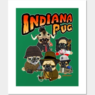 Indiana pug Posters and Art